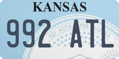 KS license plate 992ATL