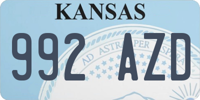 KS license plate 992AZD