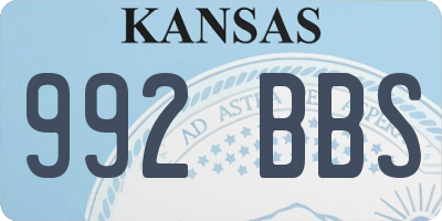 KS license plate 992BBS
