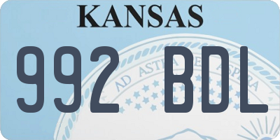 KS license plate 992BDL