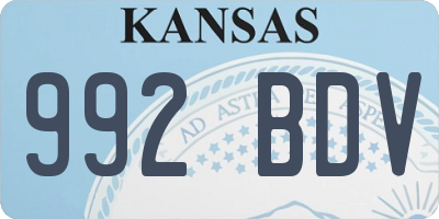 KS license plate 992BDV
