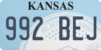 KS license plate 992BEJ