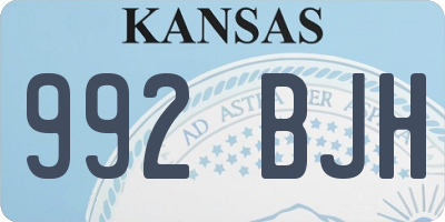 KS license plate 992BJH