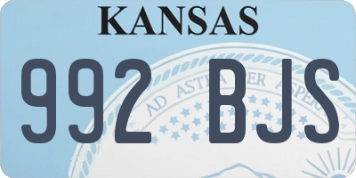 KS license plate 992BJS