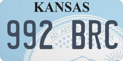 KS license plate 992BRC