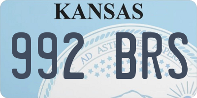 KS license plate 992BRS