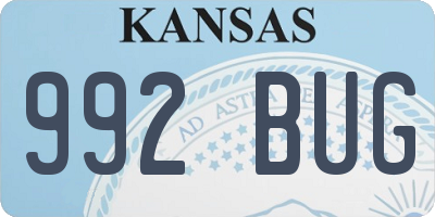 KS license plate 992BUG