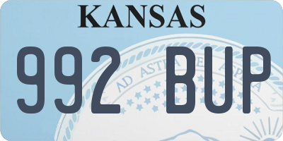 KS license plate 992BUP