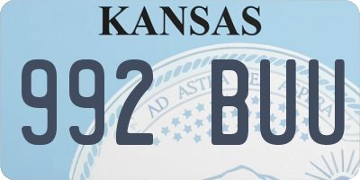 KS license plate 992BUU