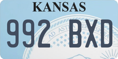 KS license plate 992BXD