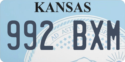 KS license plate 992BXM