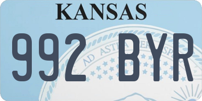 KS license plate 992BYR