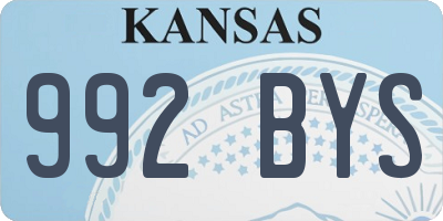 KS license plate 992BYS