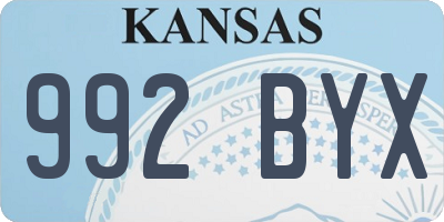 KS license plate 992BYX