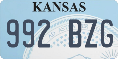 KS license plate 992BZG