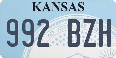 KS license plate 992BZH