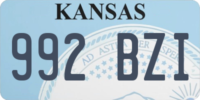 KS license plate 992BZI