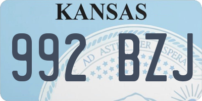 KS license plate 992BZJ