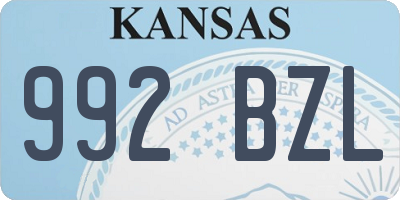 KS license plate 992BZL