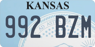KS license plate 992BZM