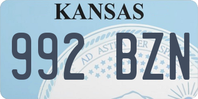 KS license plate 992BZN