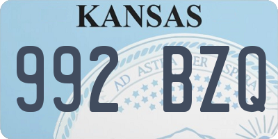 KS license plate 992BZQ