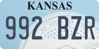 KS license plate 992BZR