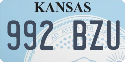 KS license plate 992BZU