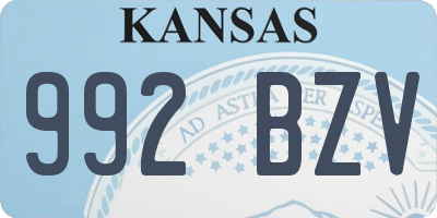 KS license plate 992BZV