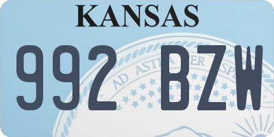 KS license plate 992BZW