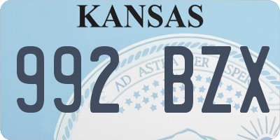 KS license plate 992BZX