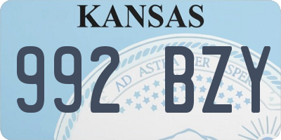 KS license plate 992BZY