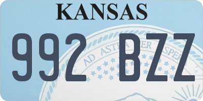 KS license plate 992BZZ