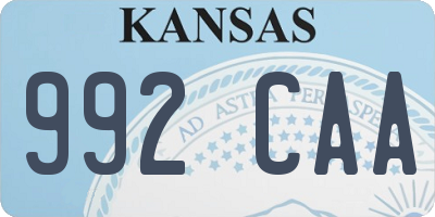 KS license plate 992CAA