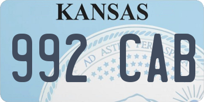 KS license plate 992CAB