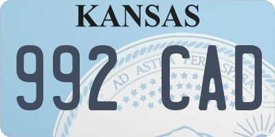 KS license plate 992CAD
