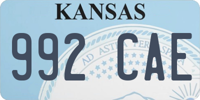 KS license plate 992CAE