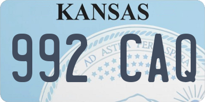 KS license plate 992CAQ