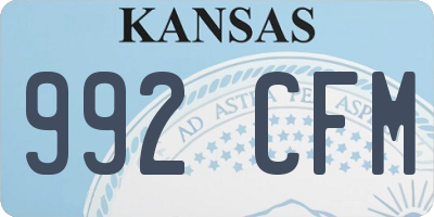 KS license plate 992CFM