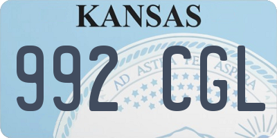 KS license plate 992CGL