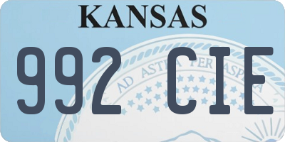 KS license plate 992CIE