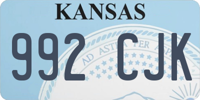 KS license plate 992CJK