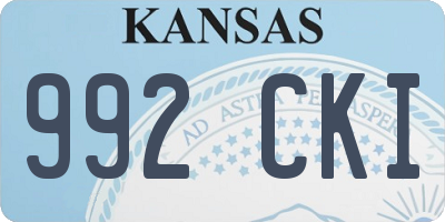 KS license plate 992CKI