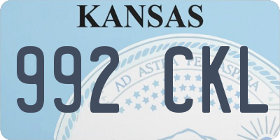 KS license plate 992CKL