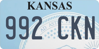 KS license plate 992CKN