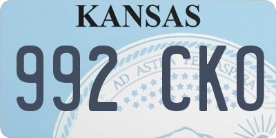 KS license plate 992CKO