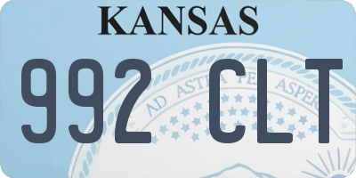 KS license plate 992CLT