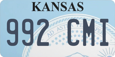 KS license plate 992CMI