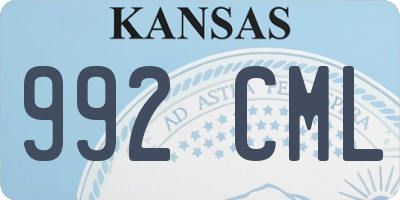 KS license plate 992CML