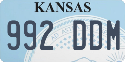 KS license plate 992DDM